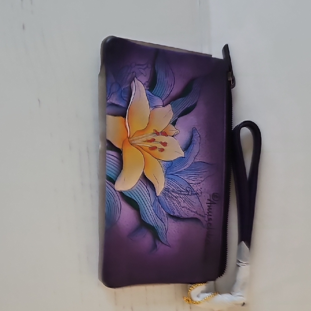 Anuschka Purple and Yellow Floral Wristlet - Picture 4 of 4